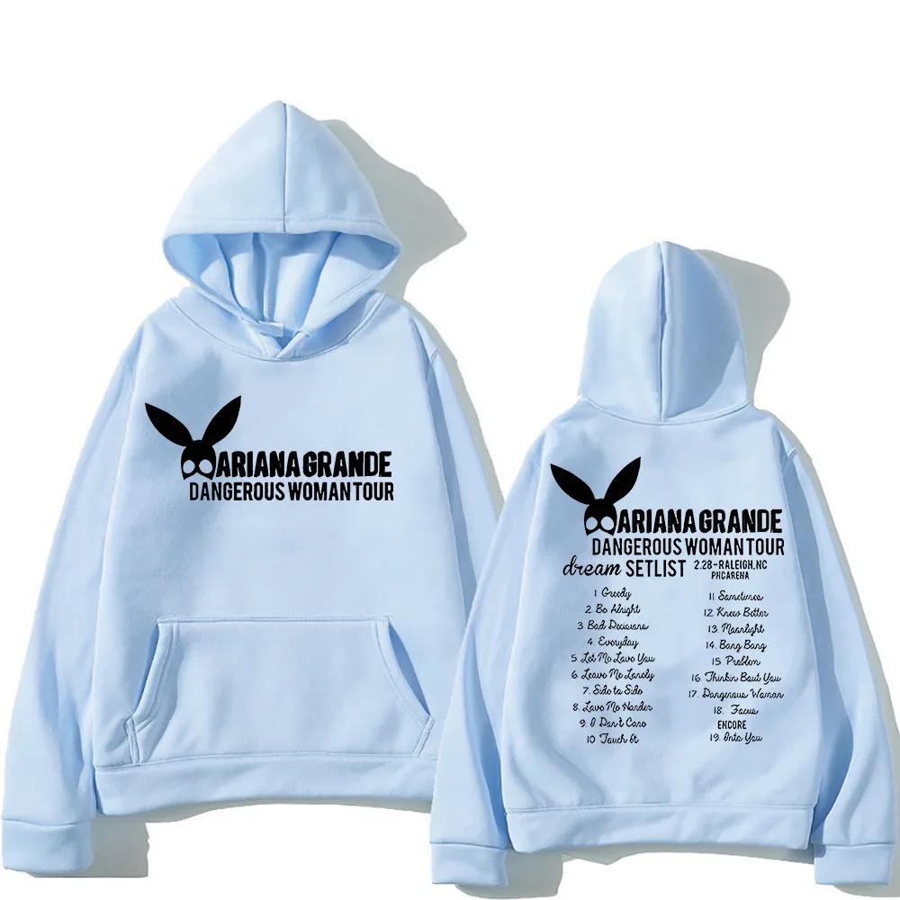 Mikina Ariana Grande pro podzim/zimu gotická Pohodlné mikiny Hip-hopové oblečení s dlouhým rukávem Sudaderas Punk Mikina s kapucí