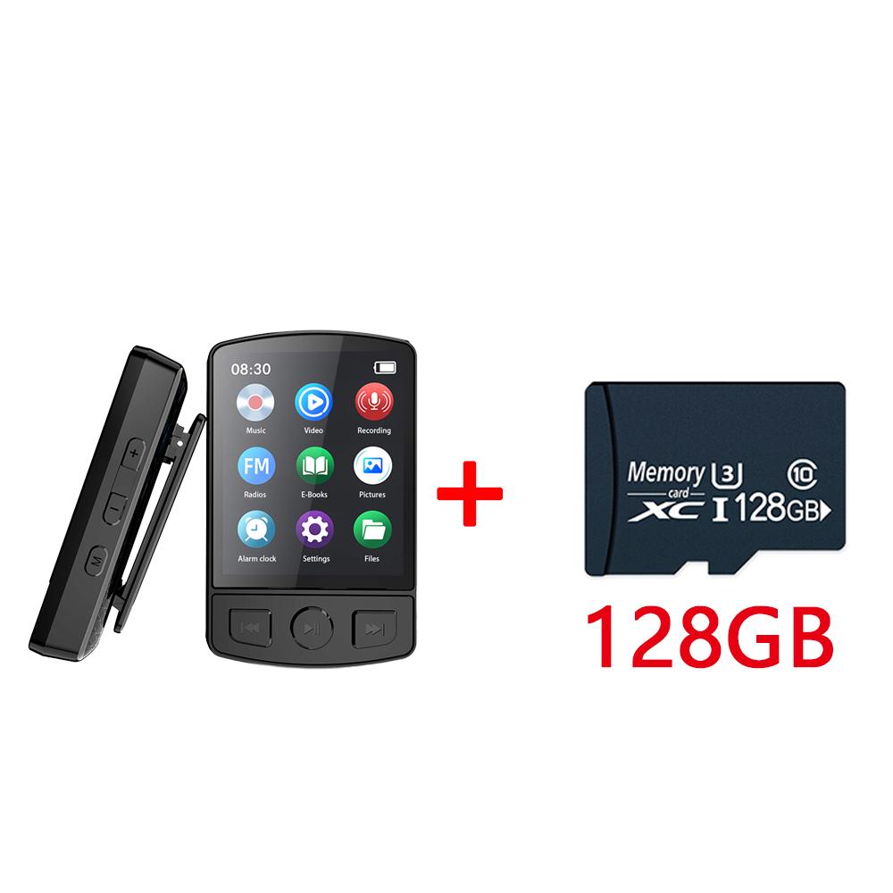 A7 Bluetooth 5.2 MP3 Player Back Clip Sports Music Walkman with Screen Recorder Support FM, Recording, eBook, Alarm Clock