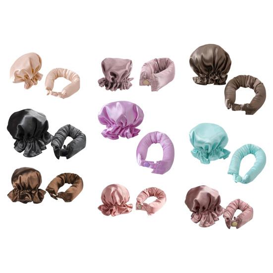 No Heat Hair Curling Rod Headband Satin Bonnet Women Overnight Sleeping Silk Hair Curler Long Hair Curls Roller Styling Tool