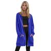 Women's Solid Color Zippered Sweatshirt Top Daily Casual Raglan Long Jacket (Without Hood Drawstring)