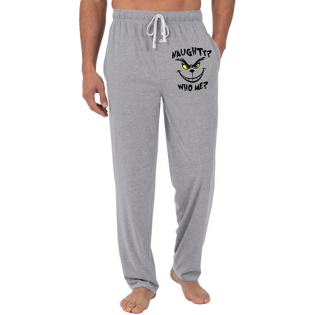Men's Christmas Grinch-Printed Pocket & Sleep Pants | Soft , Elastic Waist