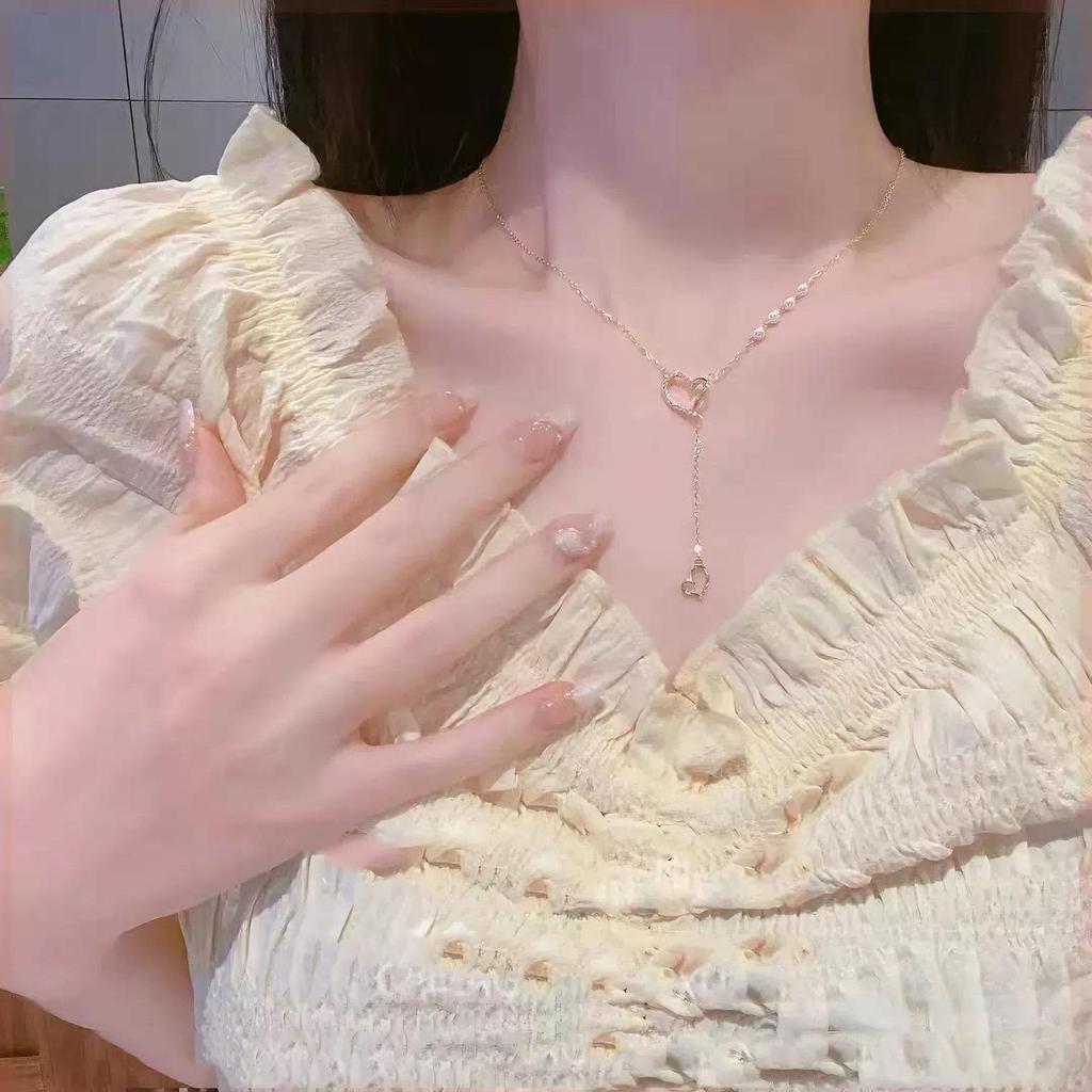 Women's Summer Luxury Titanium Steel Necklace - High-End Design Clavicle Pendant