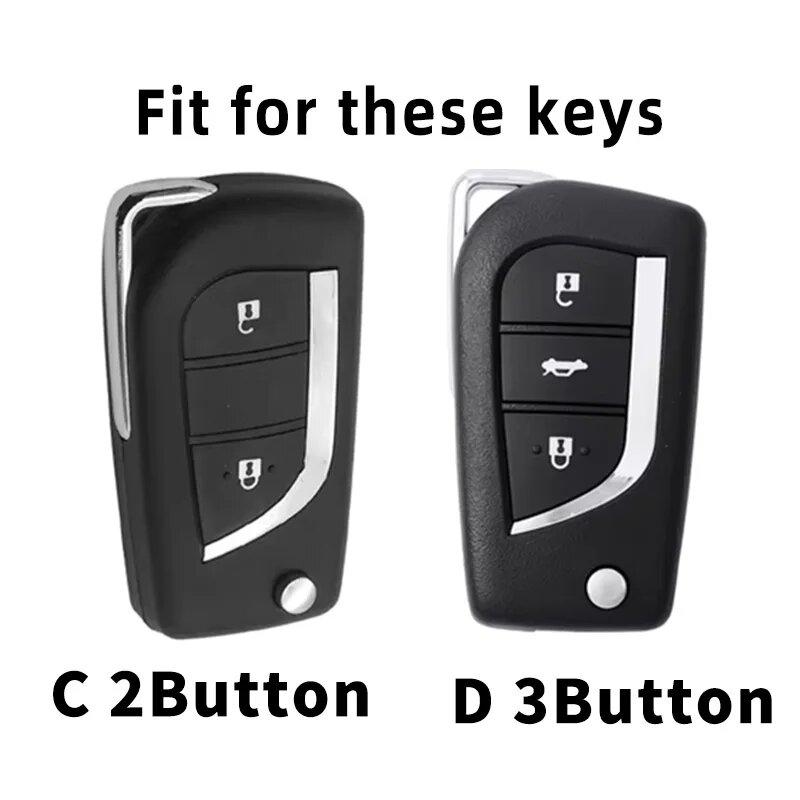 Zinc Alloy Leather Car Key Case For Toyota Auris Corolla Avensis Verso Yaris Aygo Scion Tc Im Camry Rav4 Forturner Hilux Key Fob
