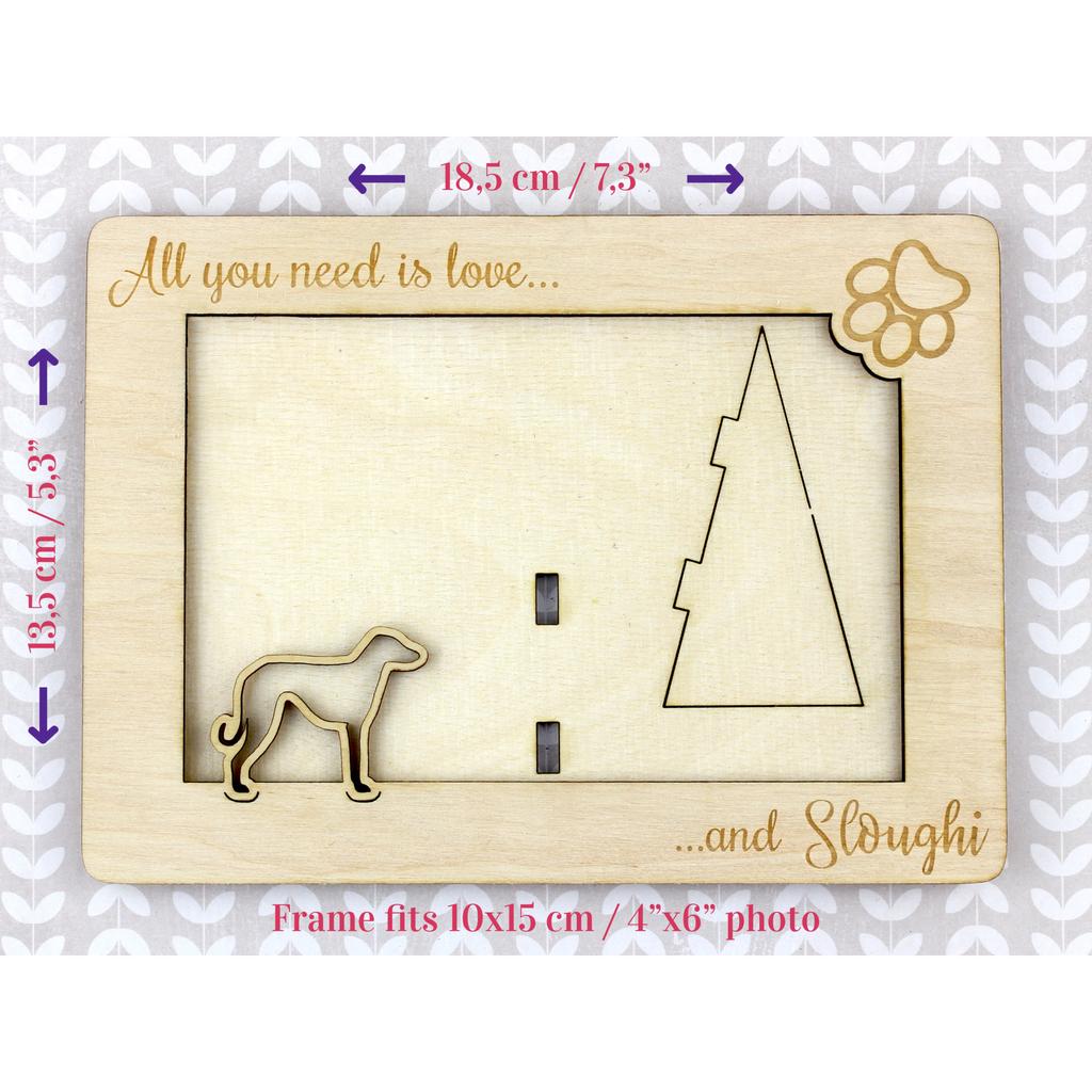 Sloughi, Arabian Greyhound, Uskay, Oska, Berber Greyhound - Photo frame, engraved wooden frame, a lovely gadget for the dog lover by Art-Dog