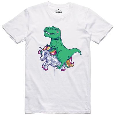 Funny Unicorn T Rex Novelty Graphic Regular Fit Tee Unisex T-Shirt