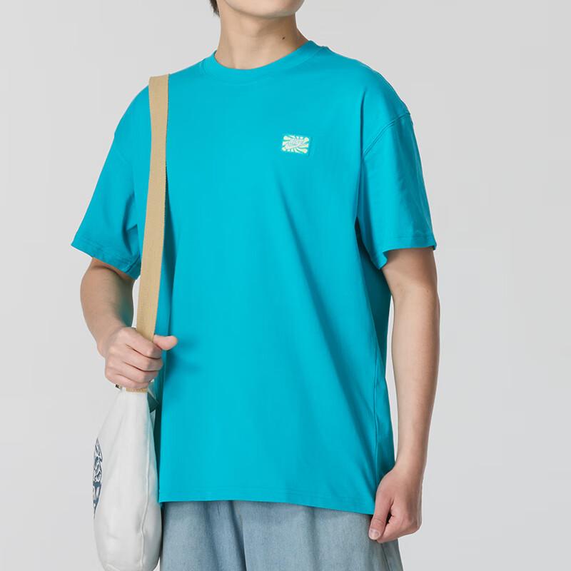 Nike Printed Pattern Training Fashion Casual Sports Comfortable Loose Round Neck Short Sleeve T-Shirt Men Tops Peacock-Blue FV3721345