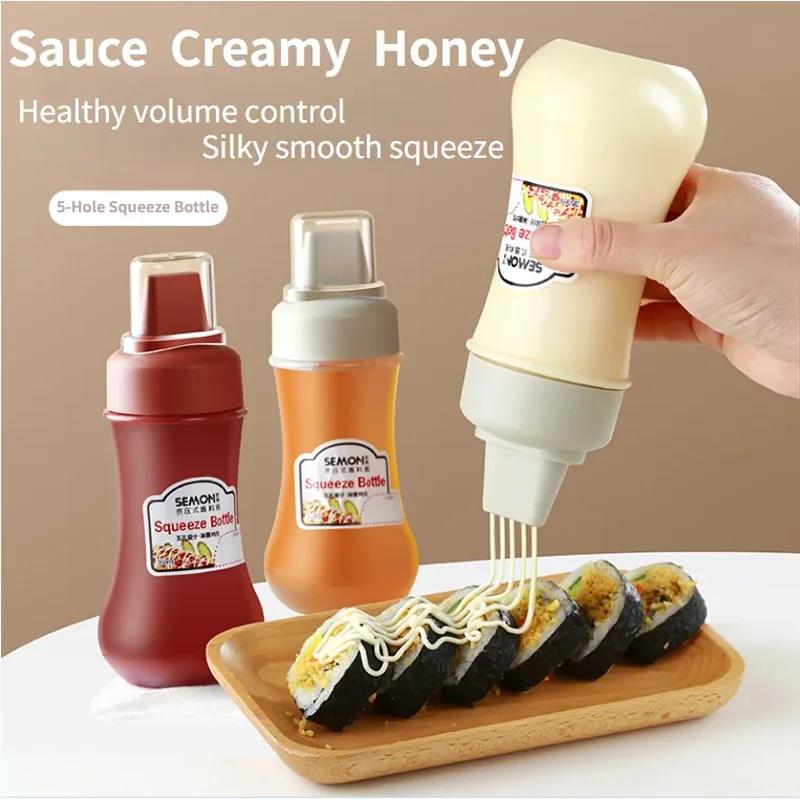 Quetschflaschen Gewürz mit Düsen Ketchup Mayonnaise Flasche Honig Spender Küchenbedarf