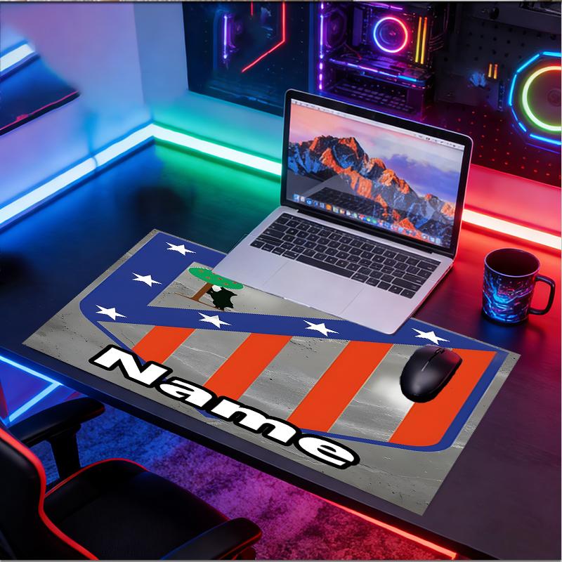 Custom Name Personalized football team Pattern Mousepad, Laptop PC Desk Mat, Decorative Desk Mat for Home Keyboard Pad Gift