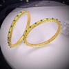Vietnamese Vintage Openwork Sand Gold Bangle: Brass, Gold-Plated, Women's Retro Bracelet for Good Fortune