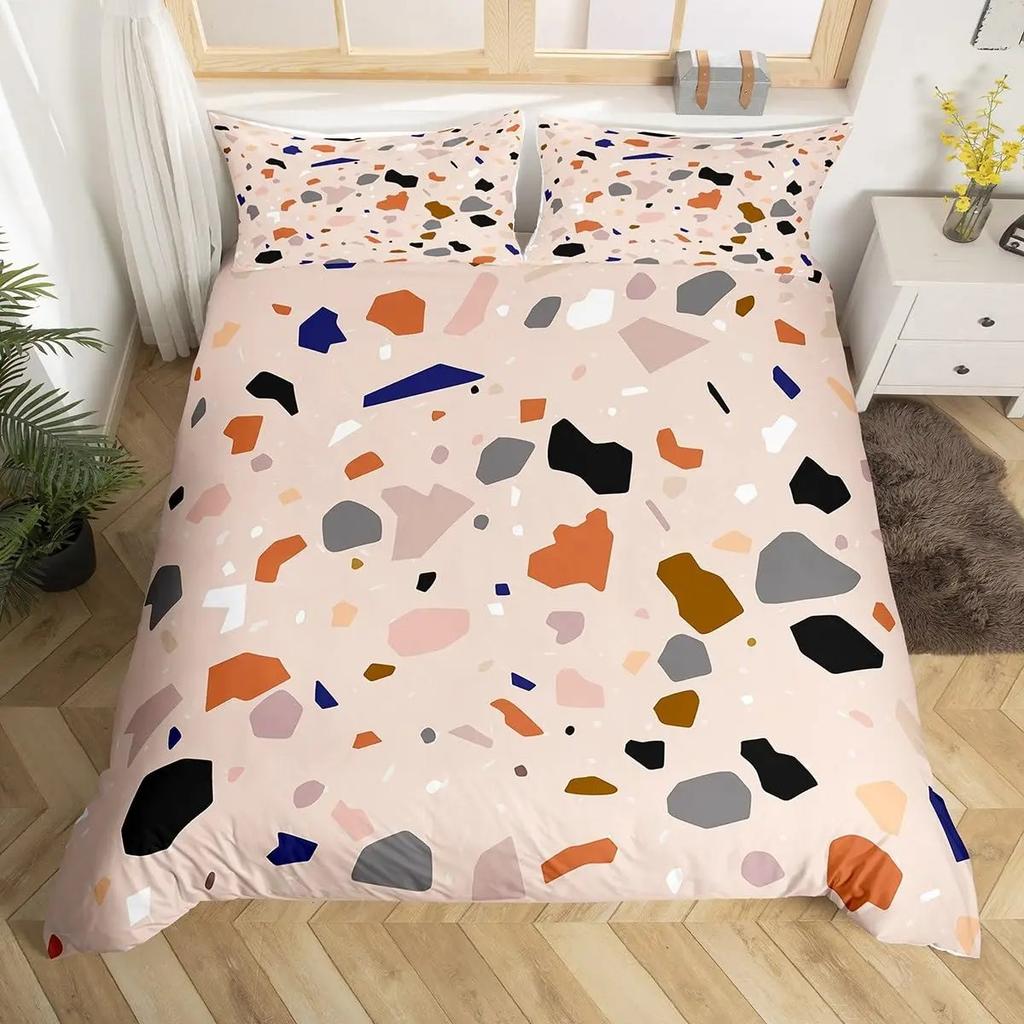 Abstract Stone Bedding Set Single Twin Full Queen King Size Polyester Bedroom Duvet Cover Aldult Kids Comforter Quilt Cover Set