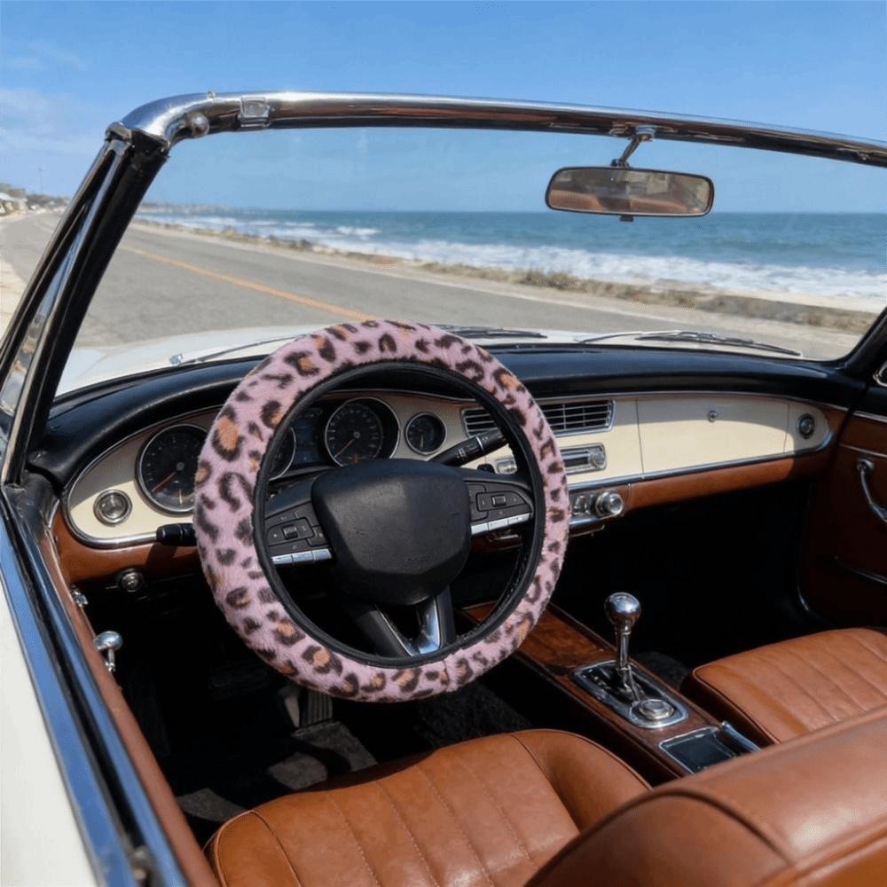 Leopard Fur Steering Wheel Cover 38cm Car Steering Wheel Cover Steering Wheel Cover Vehicle Wheel