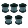 Ledmomo Slit Pot, Rose Pot, Flower Pot, Planter, Plastic Pot, Root Pot, Plastic Ventilation, with Saucer, Set of 5, Size 5