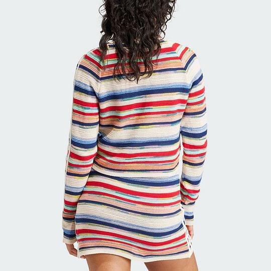 adidas Kseniaschnaider Knitted Cardigan Striped Color Block Long Sleeve Knit Top