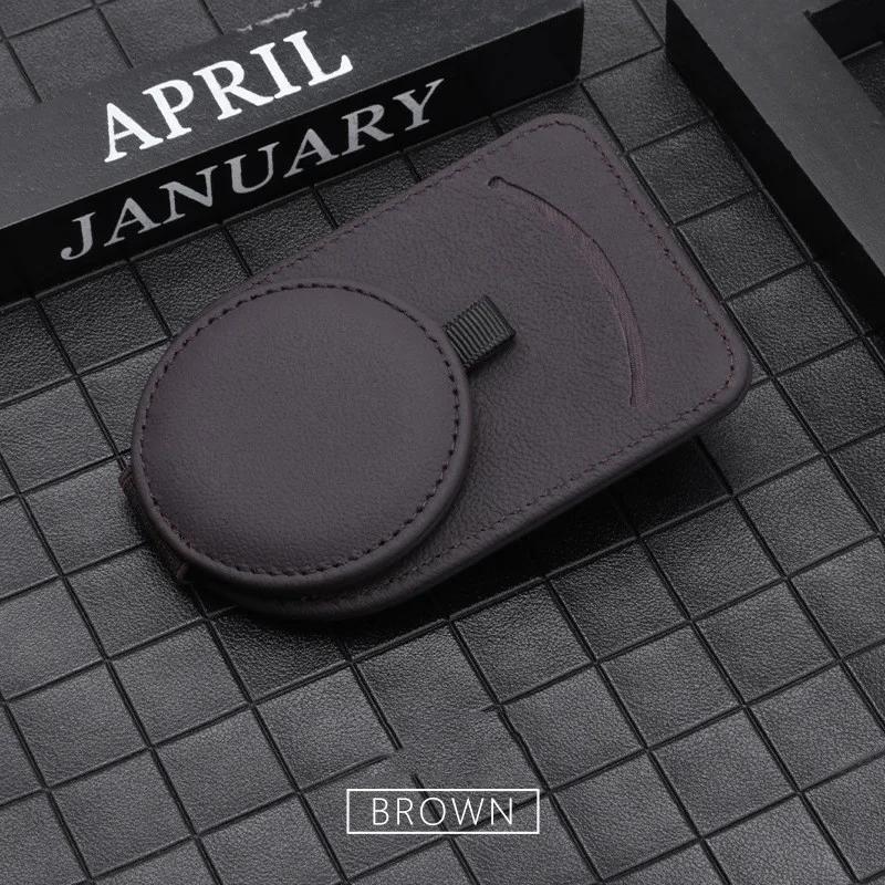 Leather Car Sun Visor Glasses Case Holder Sunglasses Clip Mount Multifunction Portable Cards Clip Auto Interior Accessories