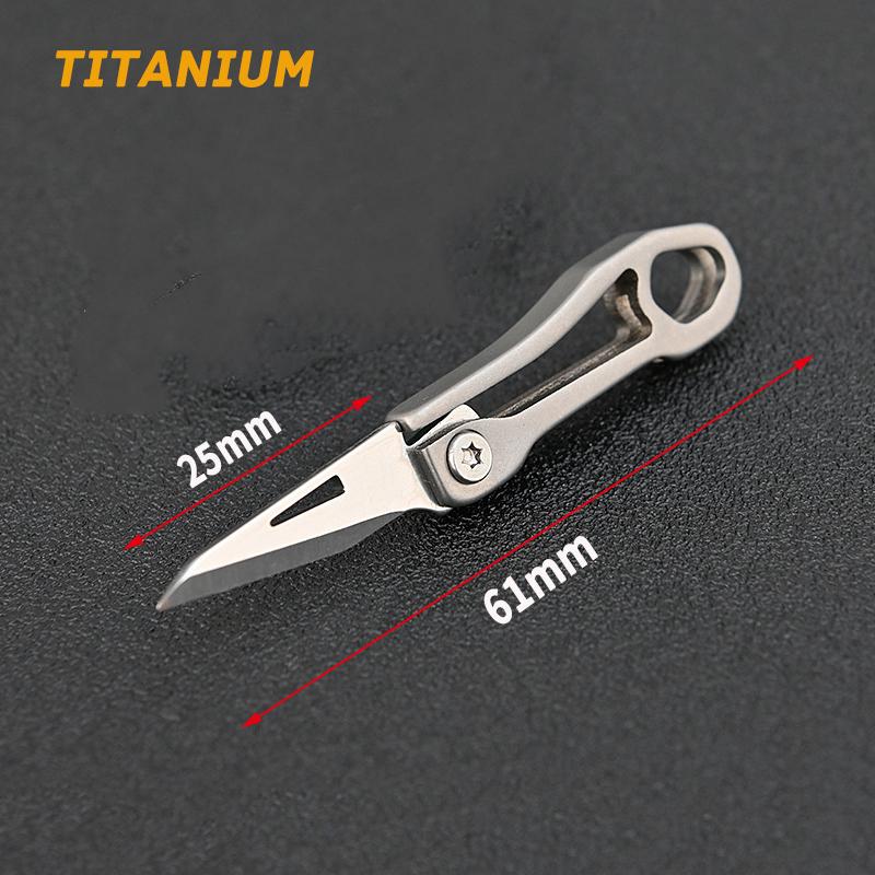 Pure Titanium Mini Knife Demolition Express Knives Keychain Pendant Letter Opener Unboxing Knife Portable EDC Tool