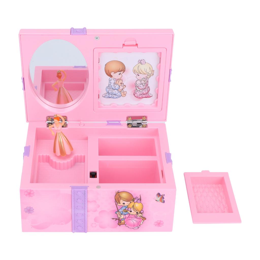 Музыкальная шкатулка для украшений вращающаяся балерина балетная девочка фиолетовый бант чехол для хранения подарочных аксессуаров