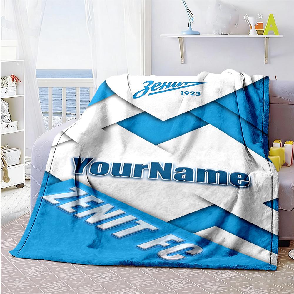 Fc Zenit Saint‑petersburg Personalized Text Blanket Cozy Customizable Blanket Ultra-Soft Great for Living Room Seaside Couch Livingroom