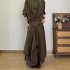 Men's Premium Japanese Nine-Point Wide-Leg Skirt Pants with Irregular Buttons