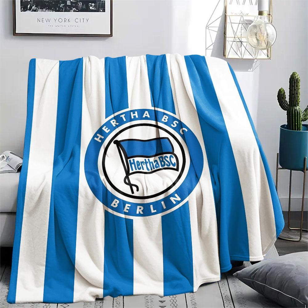 1PC Hertha BSC Patterned Flannel Blanket Suitable For All Seasons for Home Decor Warmth and Comfort Gifts Holiday Present