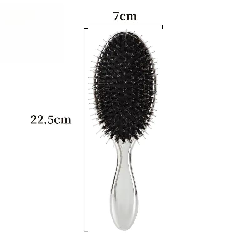 Factory Custom Box Silver Electroplating Vent Waterproof Air Cushion Board Nylon Bristle Hairbrush