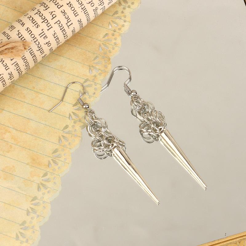 Punk Style Spike Earrings For Women Gothic Cone Pendant Grunge Piercing Dangle Jewelry Gift