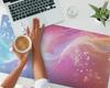 Colored Light Wave Pattern Vinyl Desk Mat 100X50 Cm