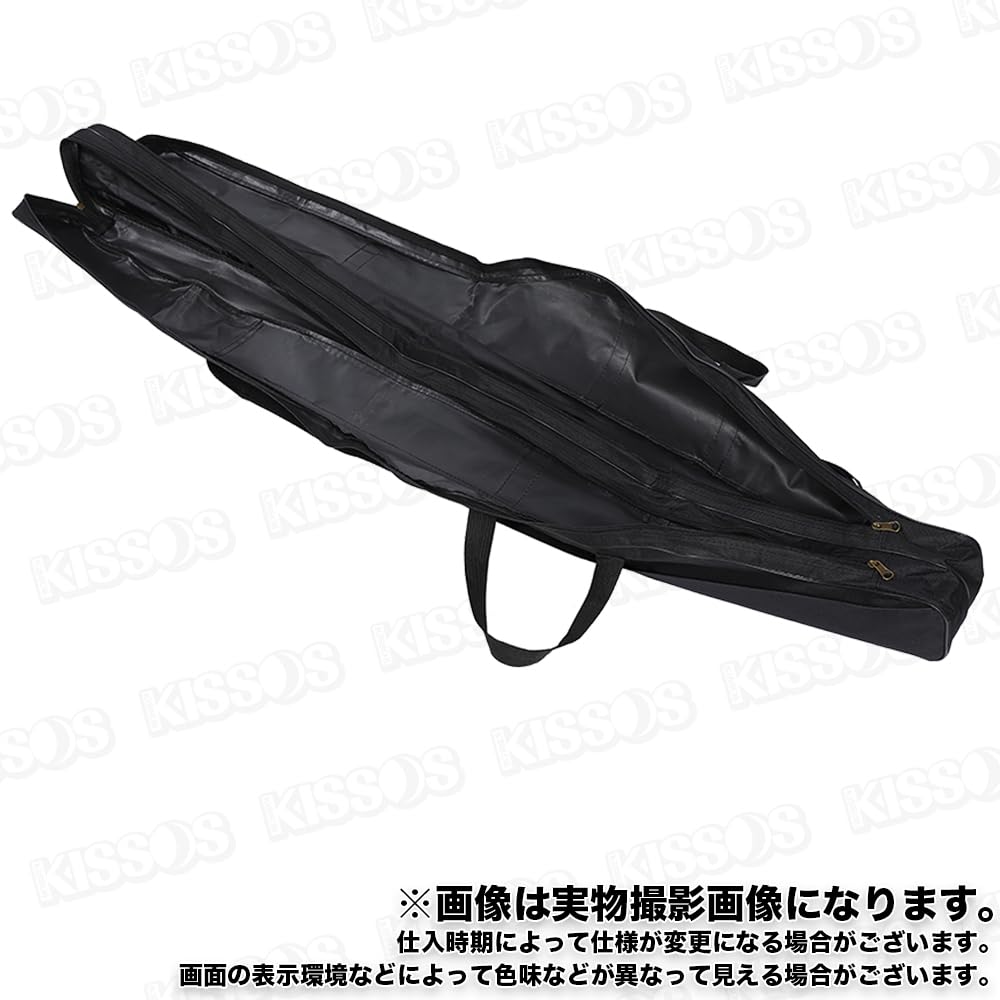 Portable Fishing Rod Storage Bag, 1.5m Rod Cover, Large Capacity, Foldable, Shoulder Strap, Easy to Carry, (Black)