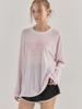 SORRY, TOO MUCH LOVE Pale Mood Sheer Raglan Top_Pink