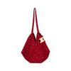 Korean floral polka dot red envelope canvas bag 2025 new large-capacity portable tote bag lazy wind shoulder bag