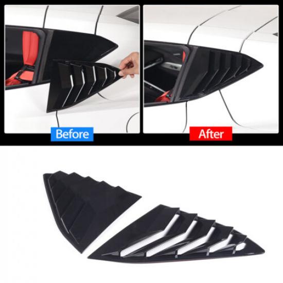Gloss Black Rear Quarter Window louver Trim Cover Fits for Corvette C8 -25