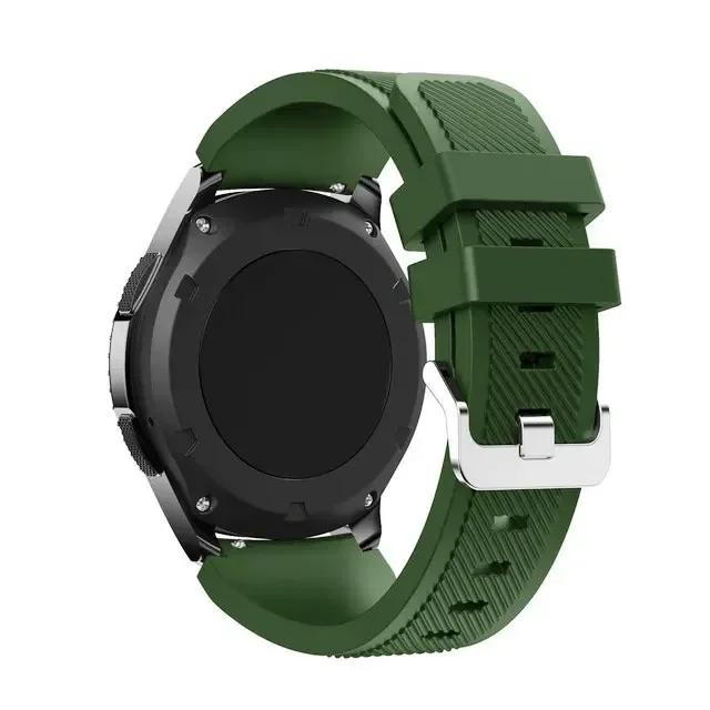 

Силиконовый ремешок 20 22 мм для Samsung Galaxy Watch 7/6/5/4 40 44 мм 5 Pro 6 Classic, спортивный ремешок-петля для Huawei GT 4/3/2/2E 20mm армия зеленый