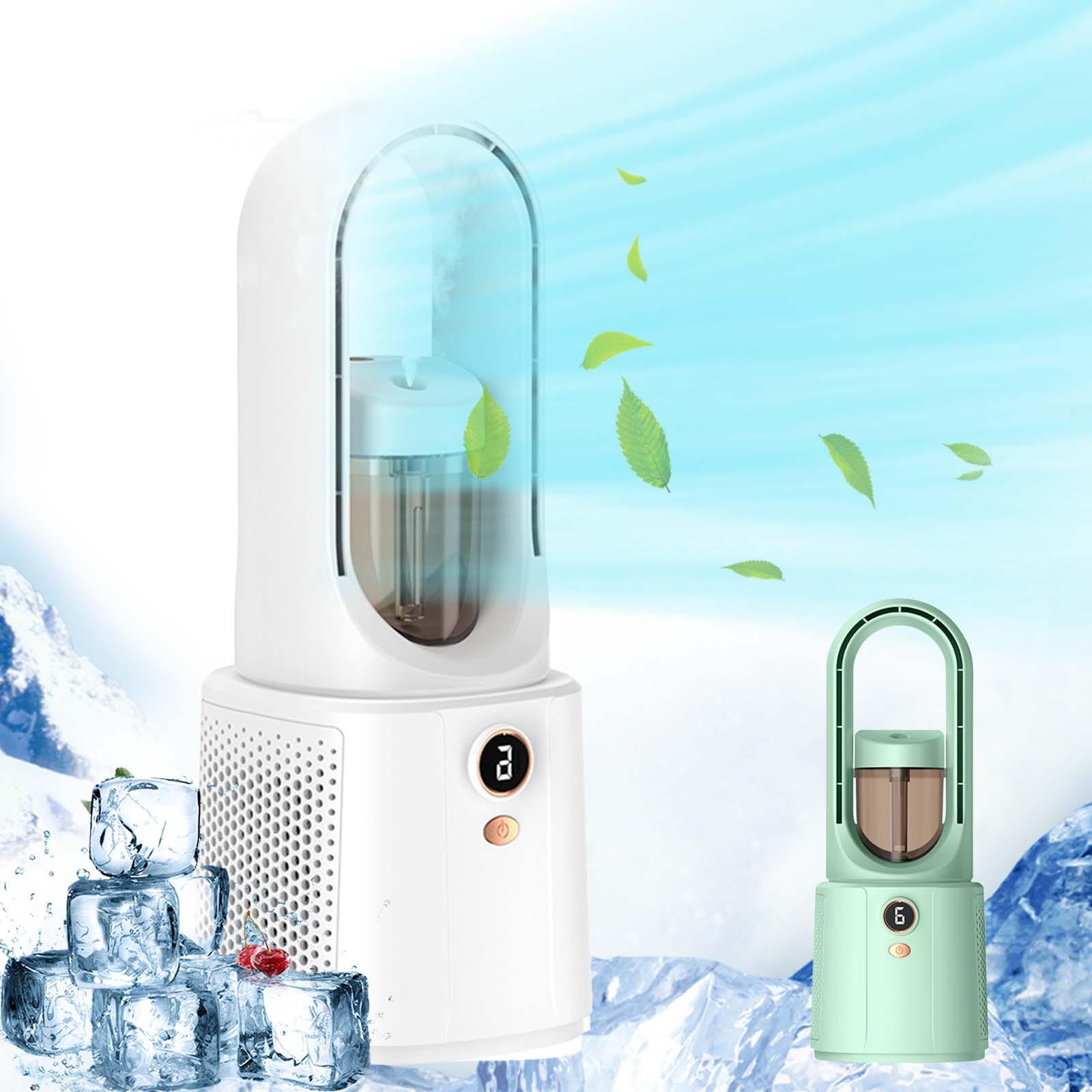 

5-ступінчаста швидкість вітру + 1-передача Sleep Natural Conditioner Leafless Spray Маленький вентилятор Холодильний настільний ПК Ультратихий офісний стіл USB-циркуляційний вентилятор Подарунок білий