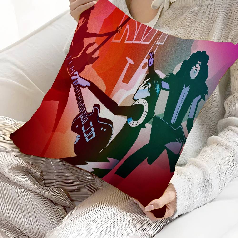 Kiss Band Decorative Room Aesthetics Pillow Case Home Decor Bedroom Sofa Bed Couch Pillow Cover 45x45