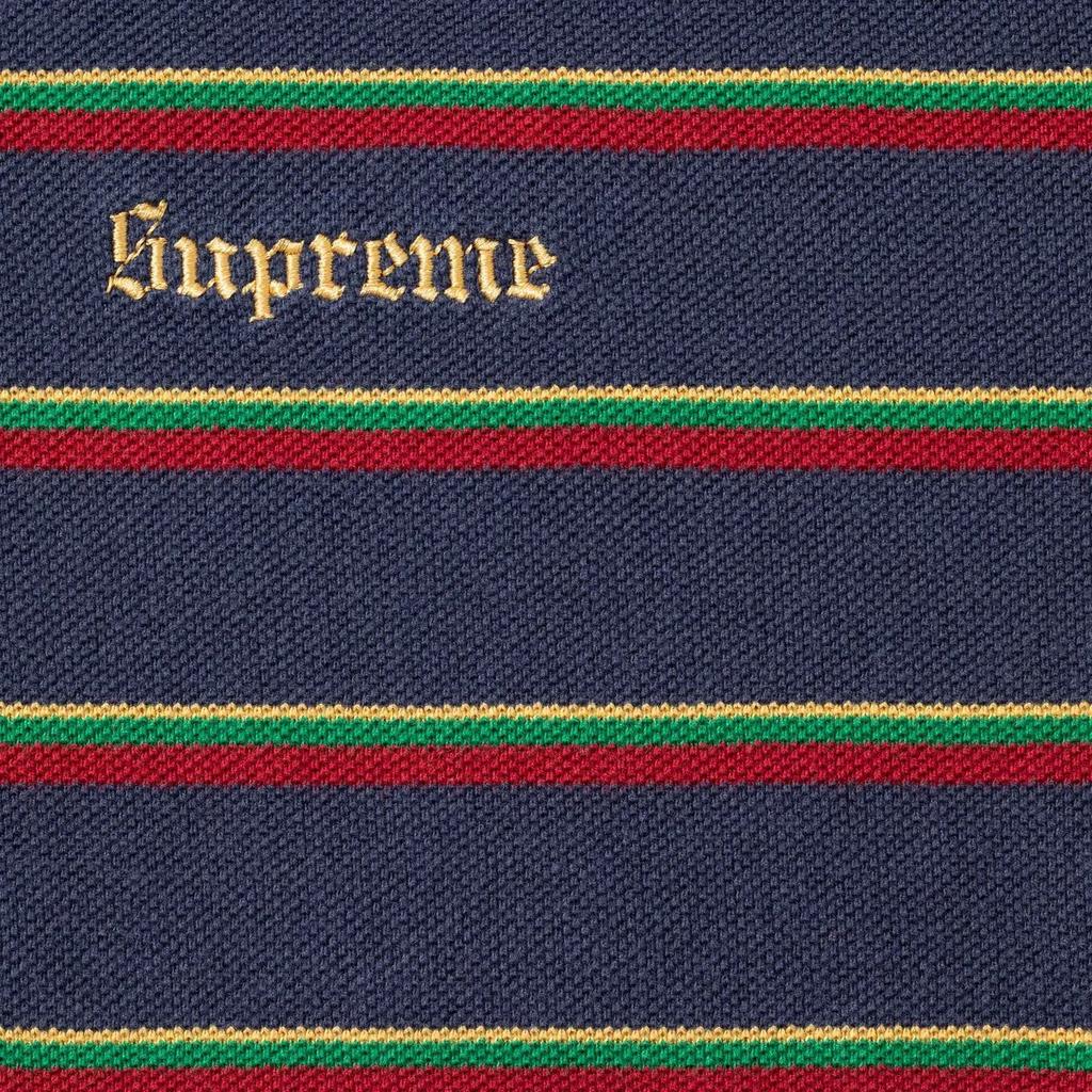 Supreme Washed Stripe Polo Navy