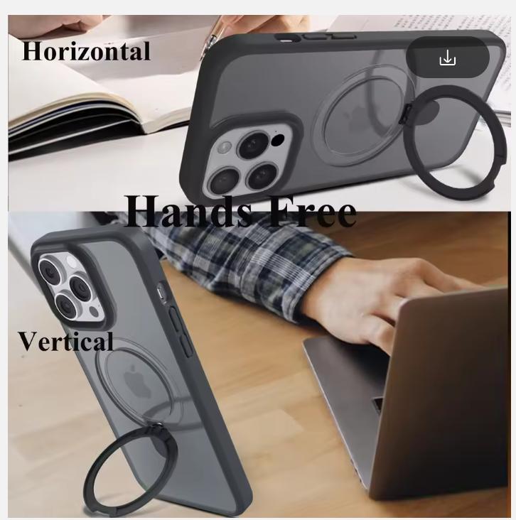 Μαγνητική Θήκη Κινητού Τηλεφώνου με Δαχτυλίδι Στήριξης για iPhone 16 15 14 Pro Max Plus 13 12 Θήκες Ημιδιαφανές Κάλυμμα με Προστατευτικό