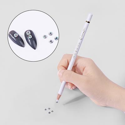 Nail Picker Point Drill Pen White Crayon Bold Refill Strumento per nail art fai da te autoadesivo Matita di cera bianca per manicure