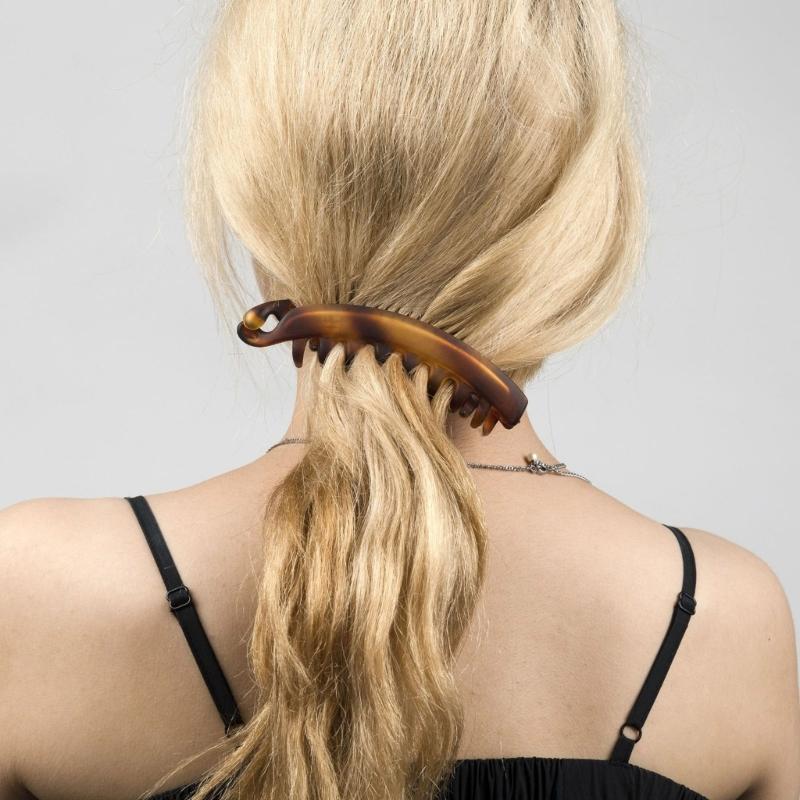 5 Stück Zarte Bananen-Haarspange mit Leopardenmuster für Damen Rutschfester Halt Praktisches Kunststoff-Haaraccessoire für dünnes Haar