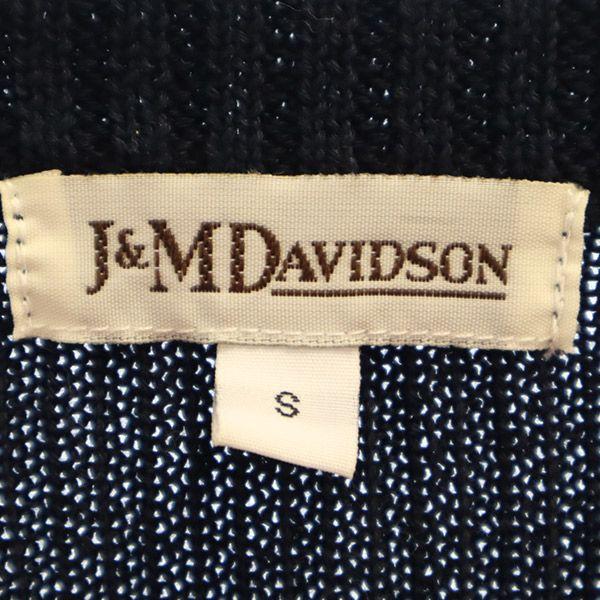 J&M Davidson Long Sleeve Cotton Knit Cardigan S Navy Women Used