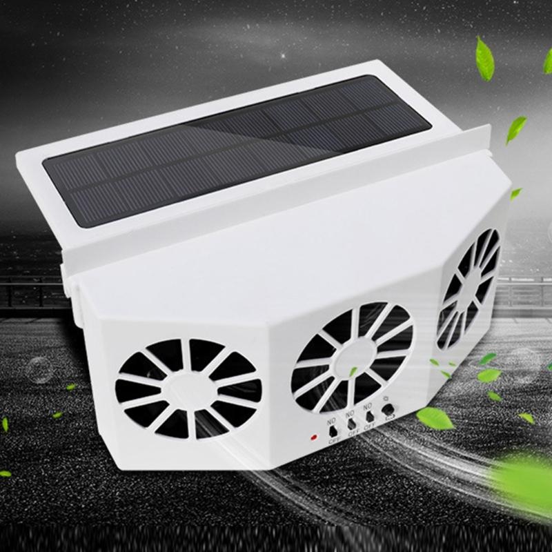 USB/Solar Powered Car Fan Auto Front Rear Window Solar Ventilator Car Air Vent Exhaust Cooling Fan Radiator