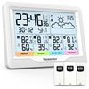 Wetterstation Innen/Außen Kabellose Sensoren Digitales Thermometer Hygrometer LED LCD Display Thermometer mit 3 Fernsensoren
