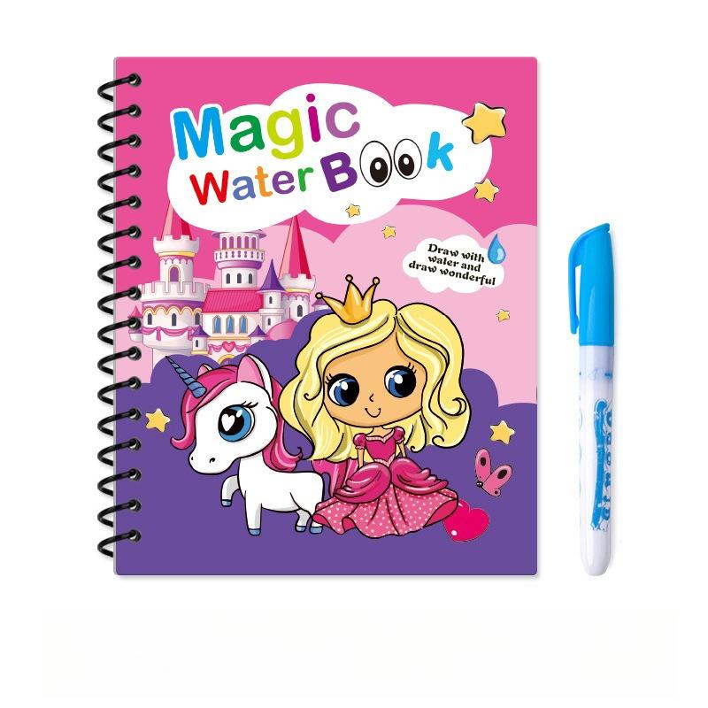 Magical Water Painting Book Children's Educational Clear Water Coloring Painting Book Children's Graffiti Book Boys and Girls Drawing Toys