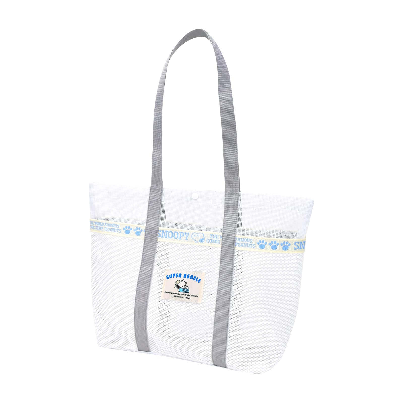 

Snoopy Rubber Mesh Wide Tote Bag SPZ-3834 WH