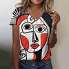 Women T Shirt Abstract Painting Print Funny Clothes Women Short Sleeve T Shirts Top Streetwear Summer Oversized Clothing