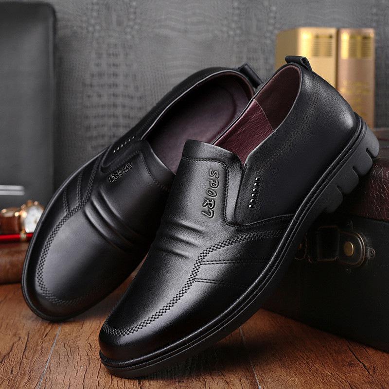 Men's Versatile Non-Slip Soft Leather Shoes - Casual & Formal 2025 Style