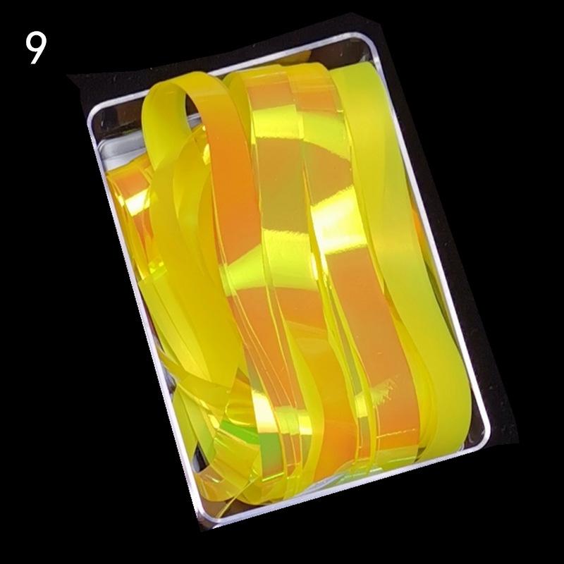 20Pcs Candy Color Aurora Cellophane Strip Colorful Nail Stickers Nail Art Decoration with Box