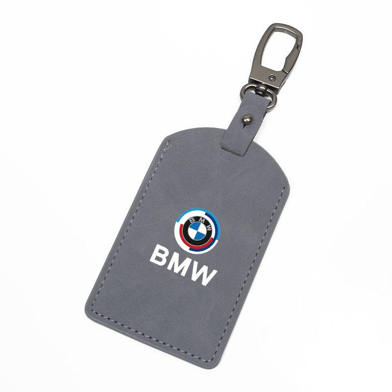 NVEQ9 Premium Leather Car Card Key Cover Protective Case For BMW Smart Card Key Accessories For BMW G80 G06 G07 G42 G14 G15 / Stickers