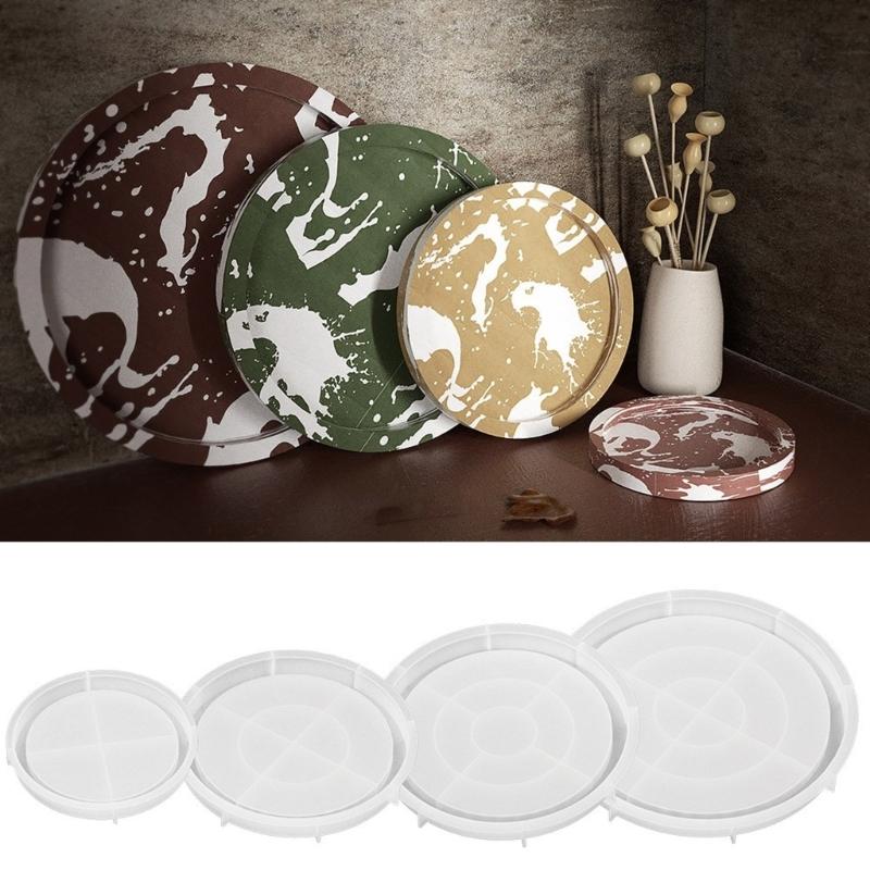 Silicone Plate Molds Silicone Fruit Tray Molds Round Epoxy Resin Casting Molds Suitable for Resin Casting Art Crafts