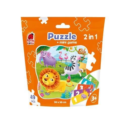 Puzzle 2W1 Zoo Zestaw Układanka Mini Gra Edukacyjna Roter Kafer