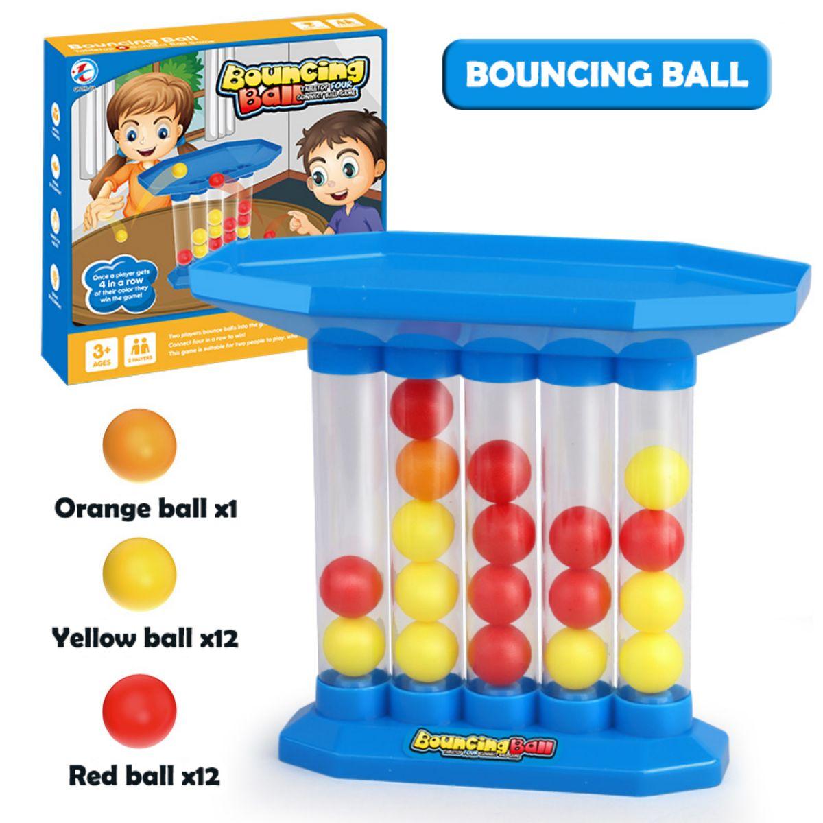 Exciting Bounce Ball Game, Plastic Jumping Connect Table Top Board Game for Adults Kids & Family - Birthday & Party Gift