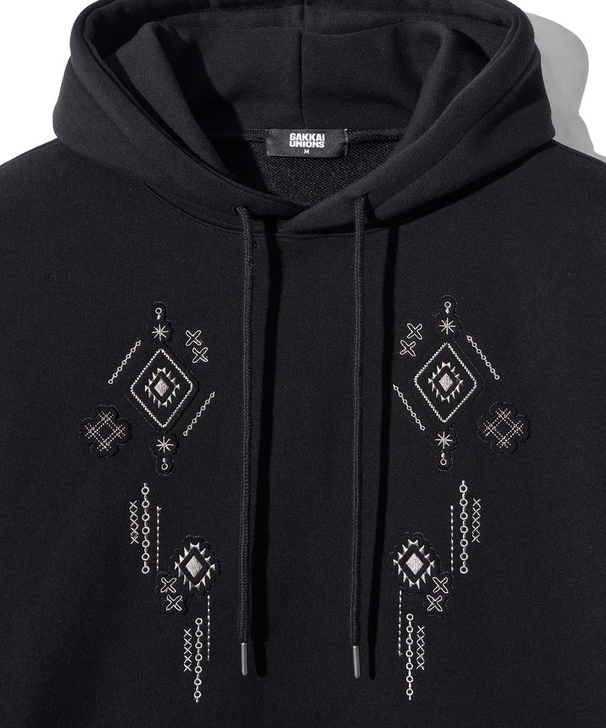 GAKKAI UNIONS Noir Symbol Applique Hoodie Black